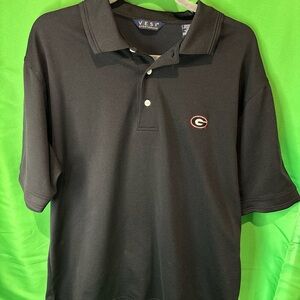 Georgia Bulldogs black polo with red logo. Sz L